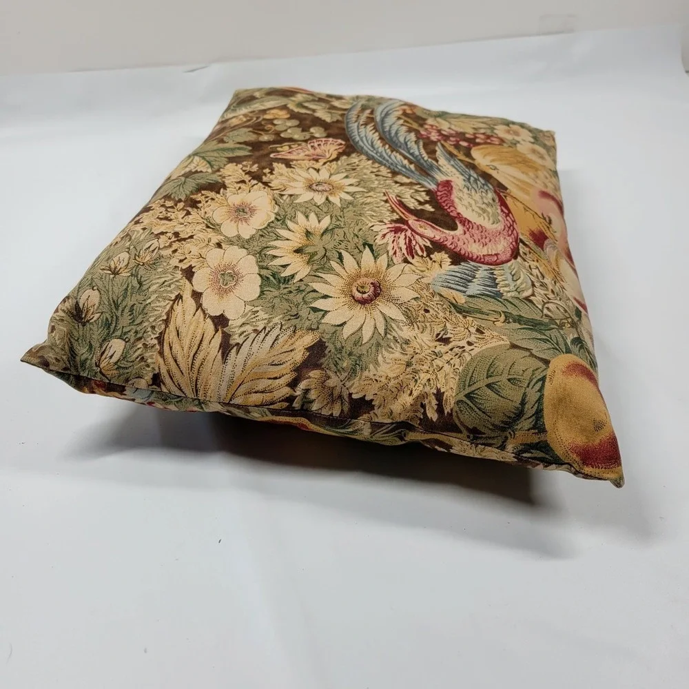 Sharon Kossler Bakerbird Cotton Peacock Fruit  Accent Pillow French Country
